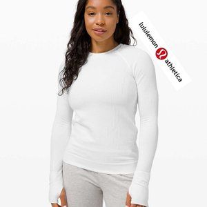 Lululemon - Rest Less Bubble Dot White Stretchy Pullover - Size 4
